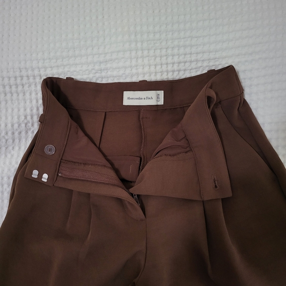 Abercrombie & Fitch Premium Crepe Trousers, Sz. 24S Brown - Picture 4 of 10
